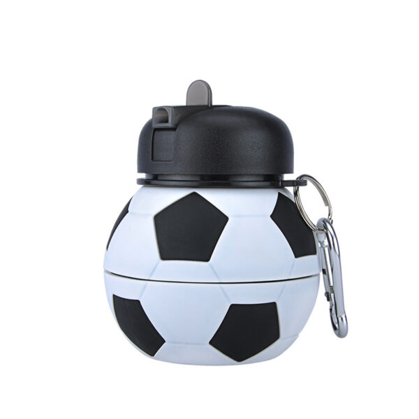 Football Soccer Silicone Water Bottle with Straw Foldable Collapsible Travel Non-toxic Bottles Innovating Camping - Image 6