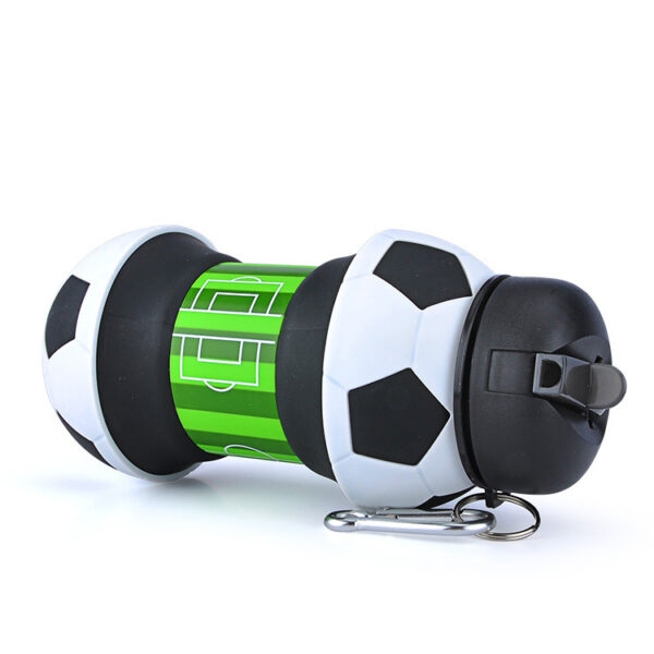 Football Soccer Silicone Water Bottle with Straw Foldable Collapsible Travel Non-toxic Bottles Innovating Camping - Image 4