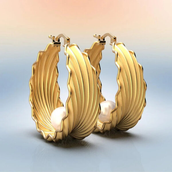 Creative Design Pearl Shell Eardrops - Image 6