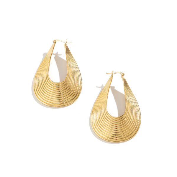 RETRO Geometric Curved Striped Stud Earrings - Image 3