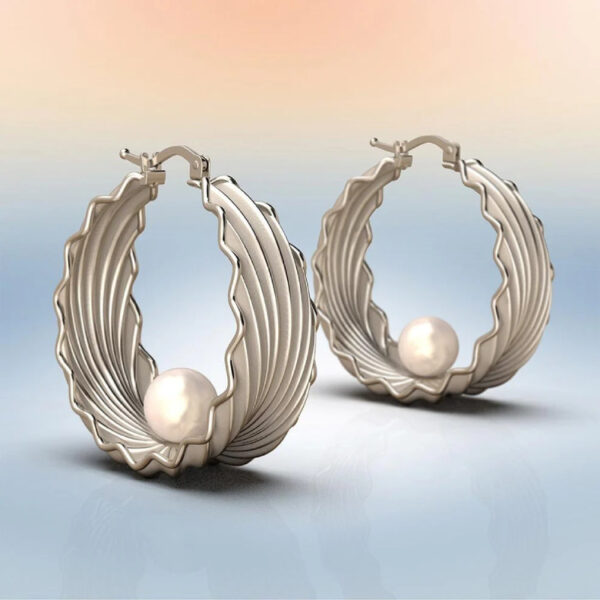 Creative Design Pearl Shell Eardrops - Image 3