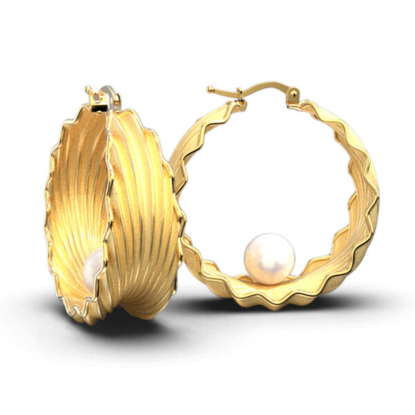 Creative Design Pearl Shell Eardrops - Image 4