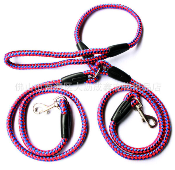 Double-Ended Traction Rope For Walking The Dog Hand-Double-Ended Traction Rope One Plus Two Leash Collar Pet Supplies Dog Collar - Image 4