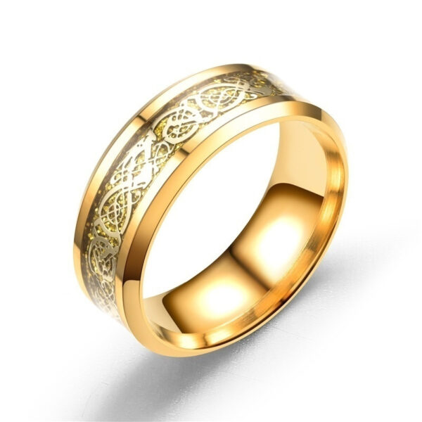 Couple Ring with Zircon Golden Dragon Ring - Image 3