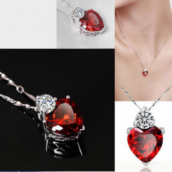 Red peach Earring Necklace bride jewelry set Taobao supply - Image 4