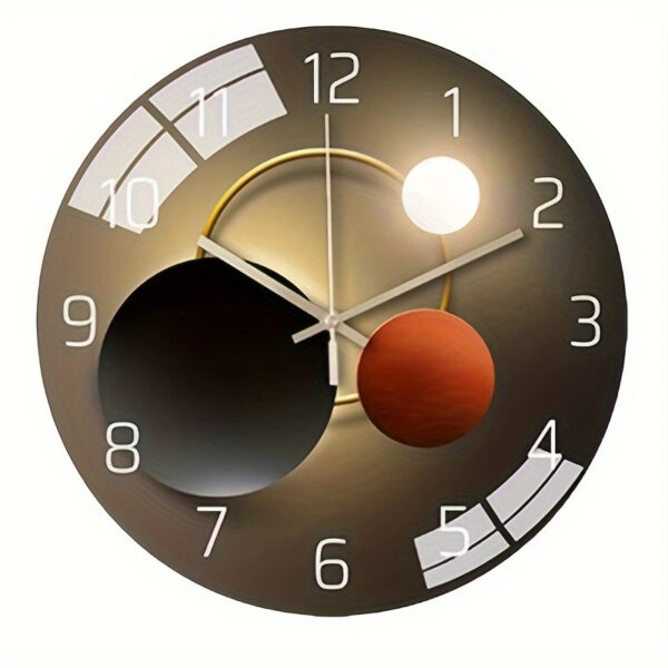 Tempered Glass Wall Clock Mute Living Room Clock Wall-mounted Decorative Clock - Image 2