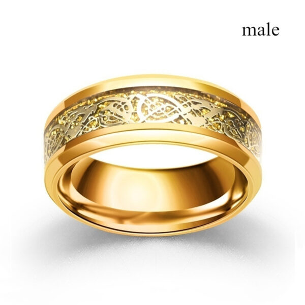 Couple Ring with Zircon Golden Dragon Ring - Image 5