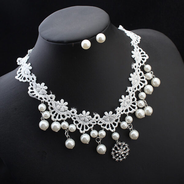 European fashion elegant jewelry bride wedding accessories necklace pearl necklace set of high-end super cost-effective package - Image 6