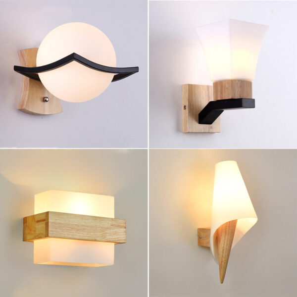 Modern creative household solid wood lamp