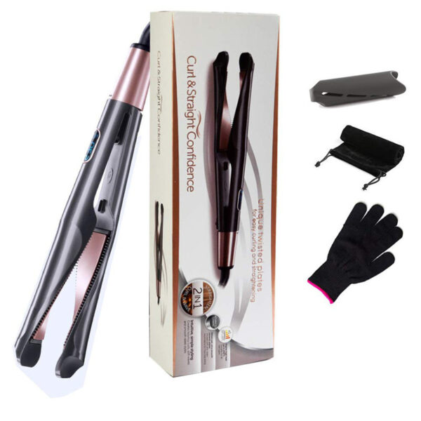 2 In 1 Hair Straightener And Curler Curling Iron For All Hair Types Tourmaline Ceramic Twisted Flat Iron For Hair Styling - Image 2