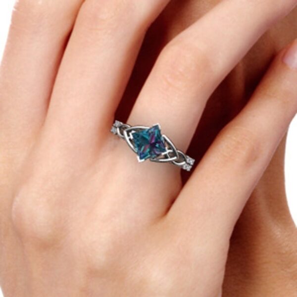 Creative personality Rainbow Topaz ring Europe and the United States party gift engagement ring - Image 3