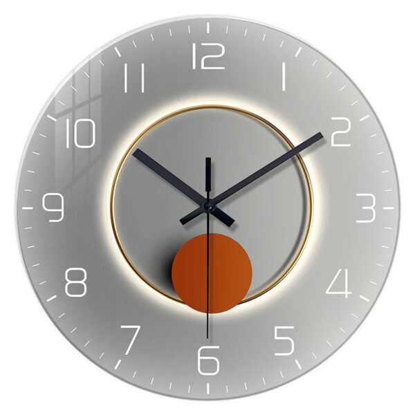 Tempered Glass Wall Clock Mute Living Room Clock Wall-mounted Decorative Clock - Image 7