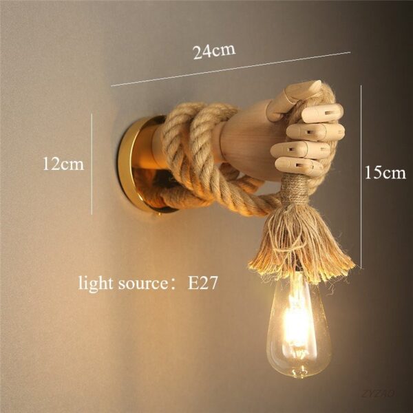 Vintage Ornament Mechanical Hand Wall Lamp - Image 8