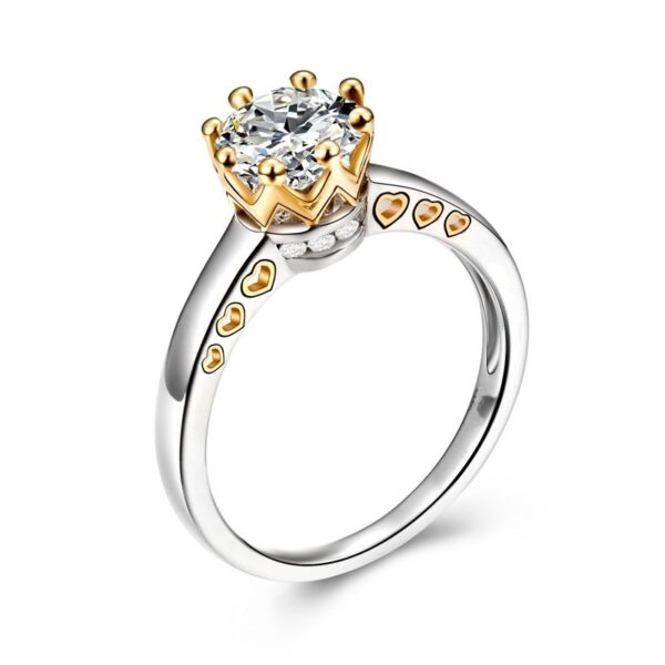 Ring Color Separation Crown Zircon Heart Shape - Image 2