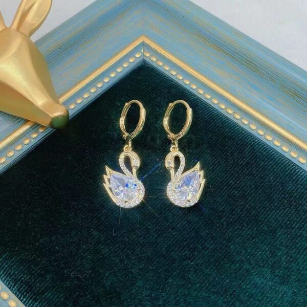 Sweet Rhinestone Swan Earrings Ins Fashion Earrings For Women Jewelry - Image 5