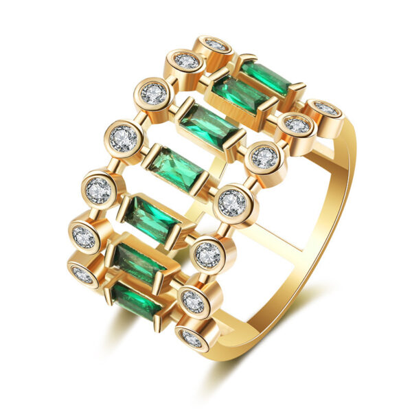 Emerald Gold-plated Hollow Ring Setting - Image 6