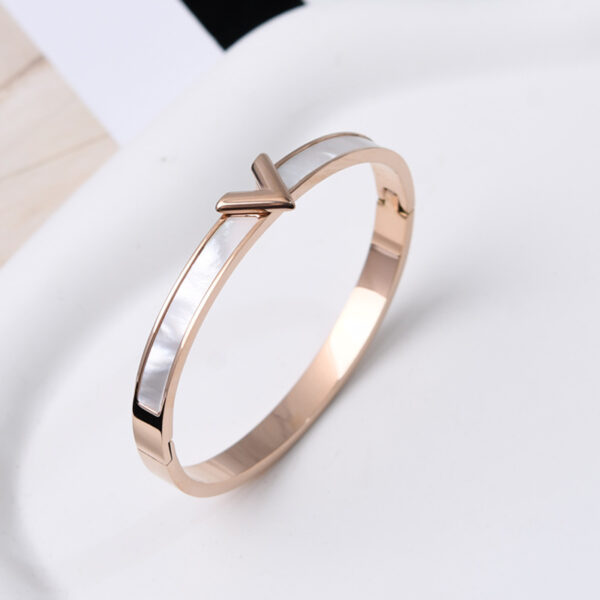 Titanium Steel V-shaped Female Bracelet Ins Special-interest Design Bracelet - Image 6