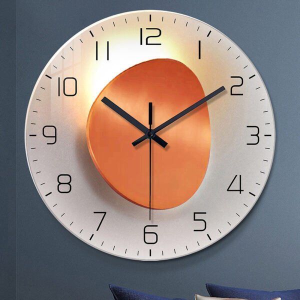 Tempered Glass Wall Clock Mute Living Room Clock Wall-mounted Decorative Clock - Image 6