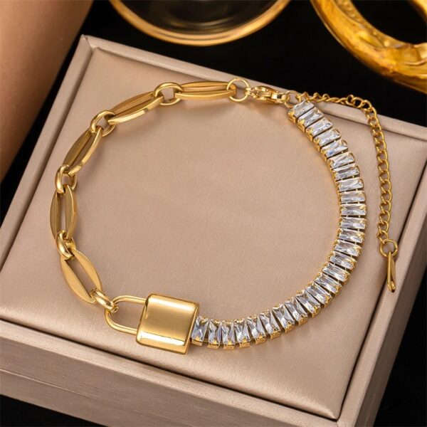 Elegant Personality Rectangular Diamond Chain Glossy Three-dimensional - Image 3