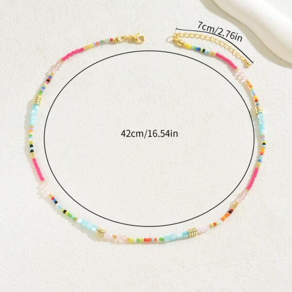 Personalized Bohemian Creative Design String Colorful Crystal Beads Long Necklace - Image 6