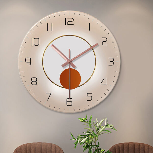 Tempered Glass Wall Clock Mute Living Room Clock Wall-mounted Decorative Clock - Image 5