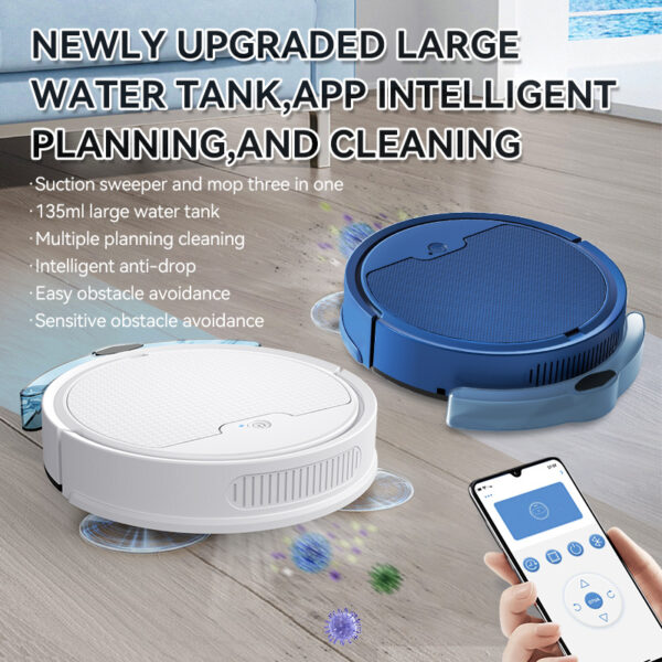 Intelligent Sweeping Robot Large Water Tank Mobile App Remote Control Planning And Cleaning Line Low Noise 2000 Pa Large Suction - Image 3