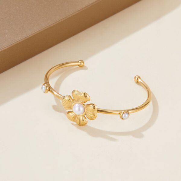 Stylish Opening Bracelet Women's Pearl Bow - Image 2